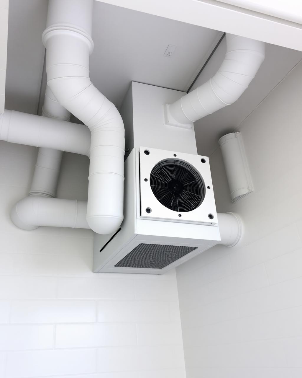 VMC double flux installée par EGBR avec gaines isolées et bouches d'extraction